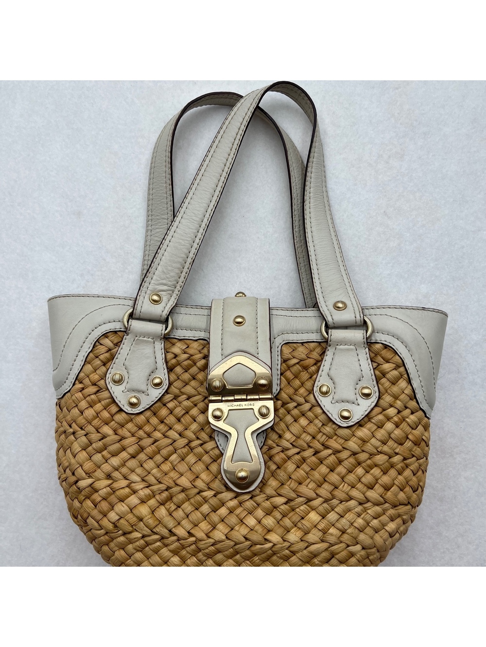 Michael Kors woven straw satchel/shoulder bag (SKU-0465)